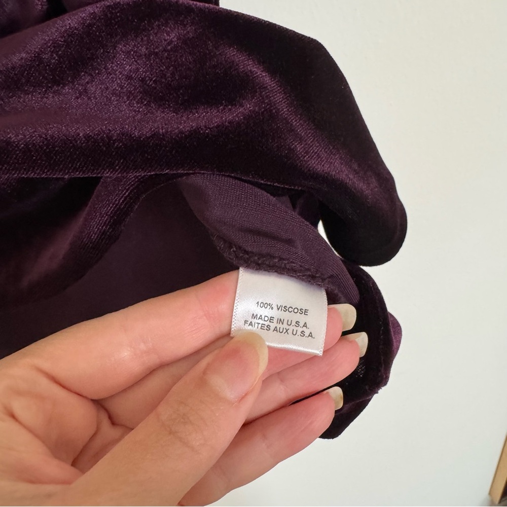 Misa Los Angeles Deep Purple Velvet Ruffle Top - Picture 6 of 10